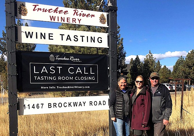 From left, Truckee River Winery co-owner Joan Jones, general manager Katy Carroll Jones and co-owner Russ Jones.