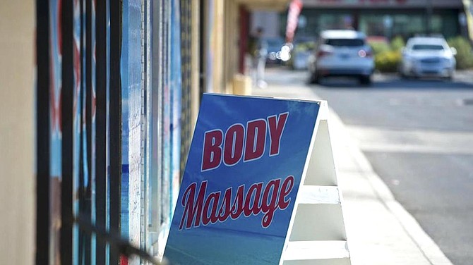 Massage parlor signage as seen in Las Vegas on Aug. 10, 2019.