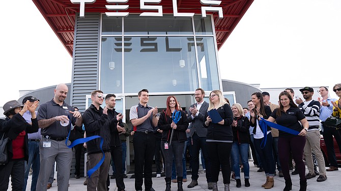 A ribbon cutting took place March 5 to mark the opening of Tesla&#039;s first service center in Northern Nevada.