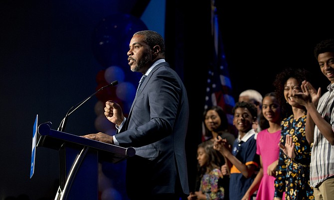 Steven Horsford speaks during the Nevada Democratic Party election night event at Caesar Palace in Las Vegas on Tuesday, Nov. 6, 2018.