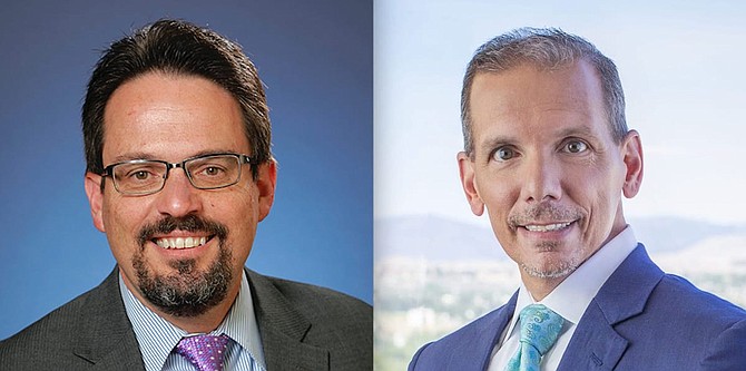 In separate press releases, Alan Garrett, CEO of Carson Tahoe Health (left), and Tony Slonim, CEO of Renown Health, lauded the U.S. News &amp; World Report rankings.