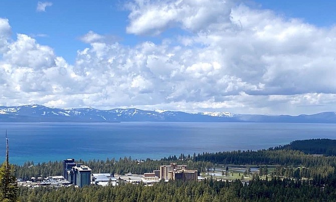 A look above at Lake Tahoe&#039;s South Shore, from the Stateline, Nevada side.