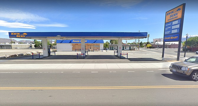 Exterior view from summer 2019 of the old Kwik Serv gas station at 2169 Prater Way in Sparks. 